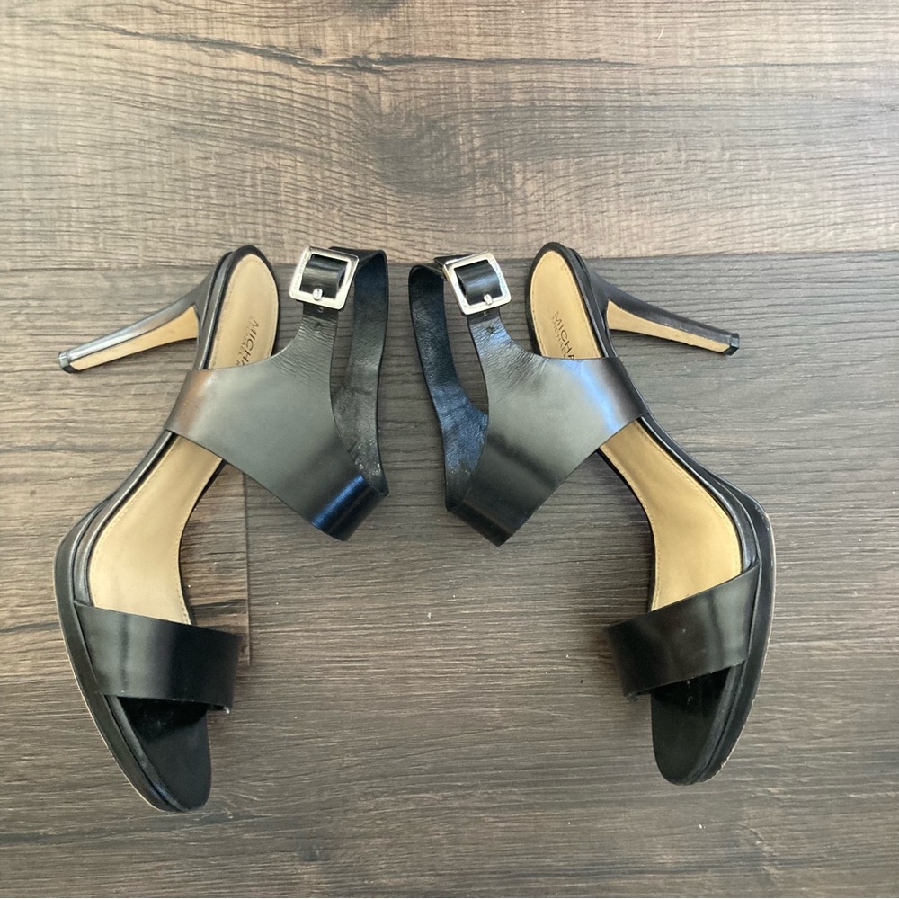 Michael Kors black leather strappy heels
